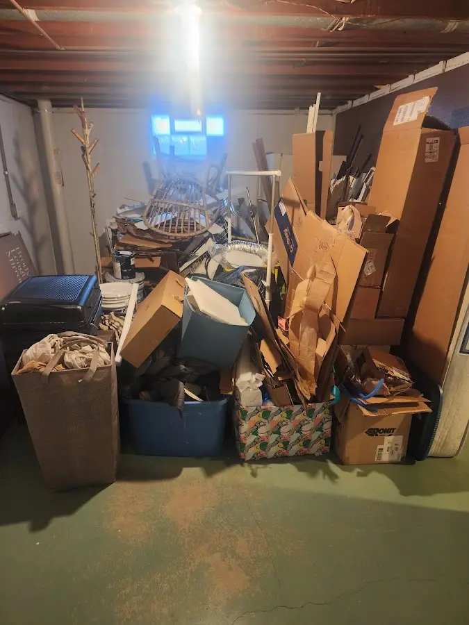 Roll-off dumpster container at job site for 20 Yard Dumpster Rental in Bethel